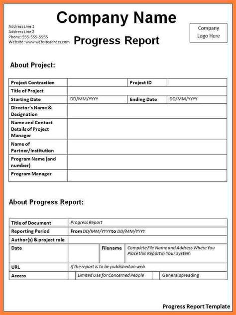 Progress Report Template For Construction Project 5 Professional Templates Progress Report