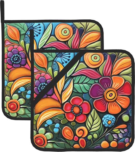 Amazon Newamishquilt PCS Leaves Pot Holders For Kitchen Hot Pads Cotton For BBQ