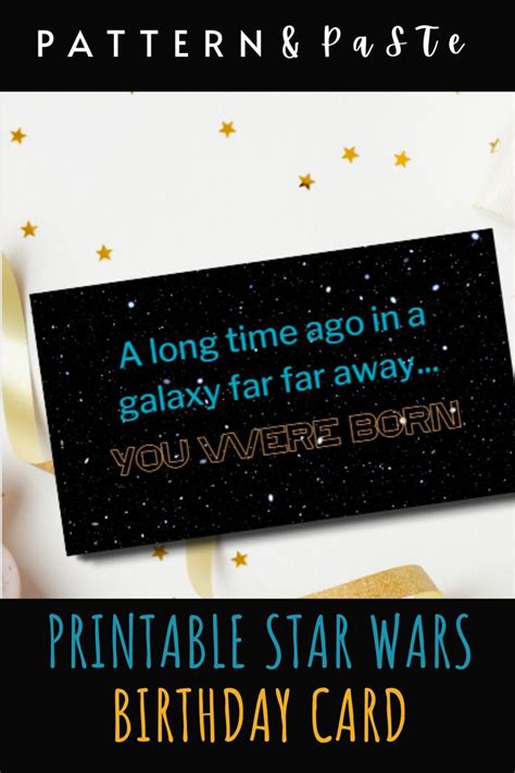 Printable Birthday Card Star Wars Birthday Card Printable Card Birthday