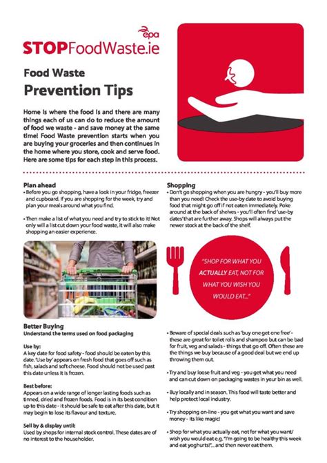 food waste prevention tips-sheet - Stop Food Waste