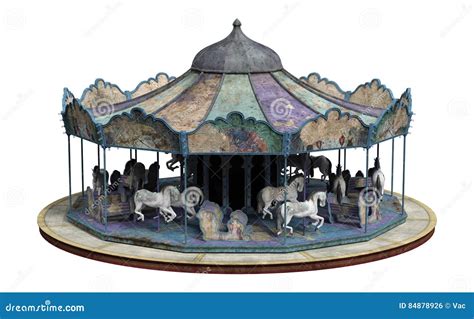 3d Rendering Vintage Carousel On White Stock Illustration