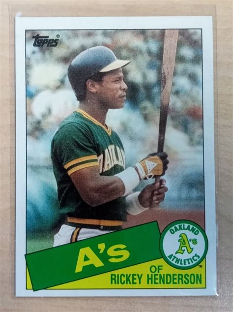 Rickey Henderson Baseball Card Topps Oakland Etsy