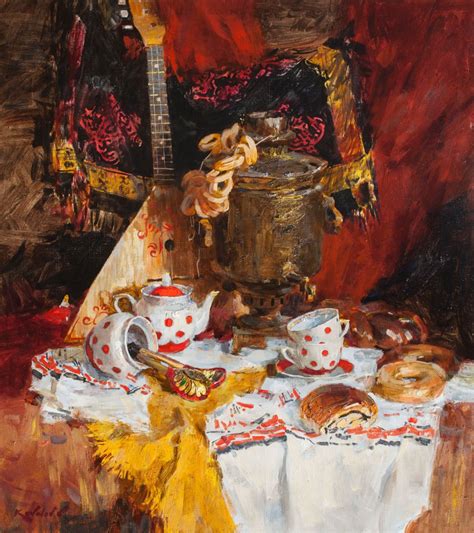 Ковалев Владимир. Чай с бубликами. 2016 | Картины, Красочные картины ...