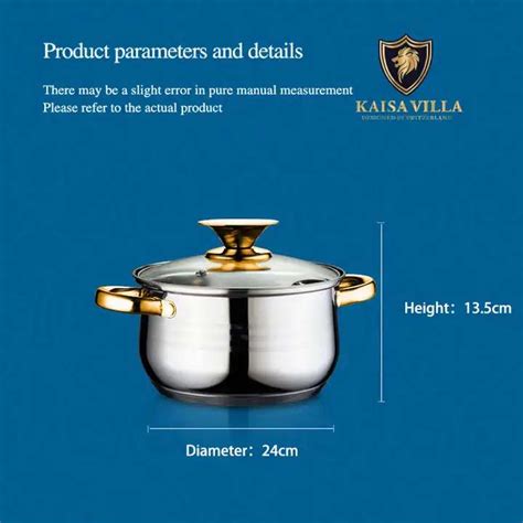 Kaisa Villa 5 8 Litre Casserole Pot Stainless Steel Induction Cooking