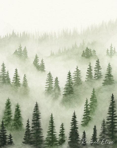 Green Trees Above the Fog III - Art Print – Rachel Elise Art