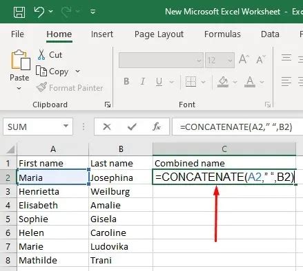 Combining First And Last Names In Microsoft Excel A Step By Step Guide