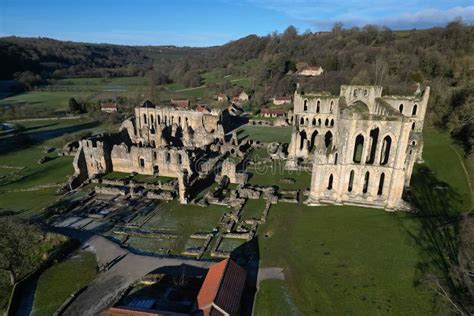 Aerial View of Rievaulx Abbey. Rievaulx Village. Yorkshire Editorial ...