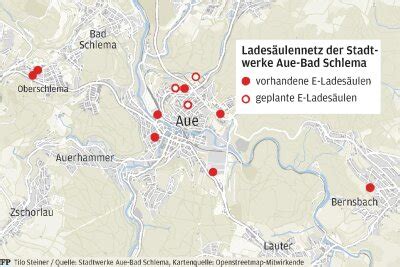 Ladestationen für Elektroautos Wo Stadtwerke Aue Fahrzeuge unter