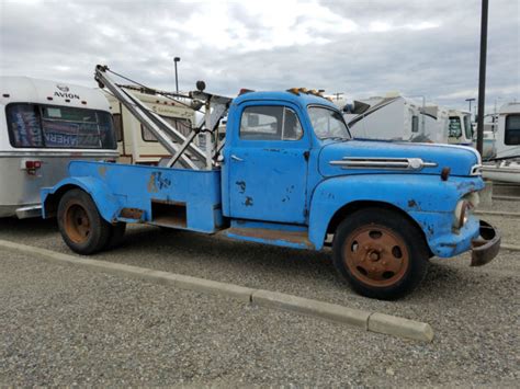 1952 Ford F6 Vintage Tow Truck Wrecker Coe Rat Rod Gasser Style Runs