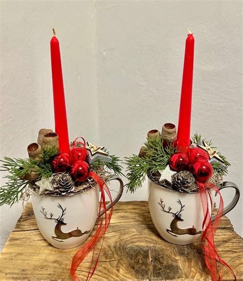 DIY Christmas Candle Centerpieces