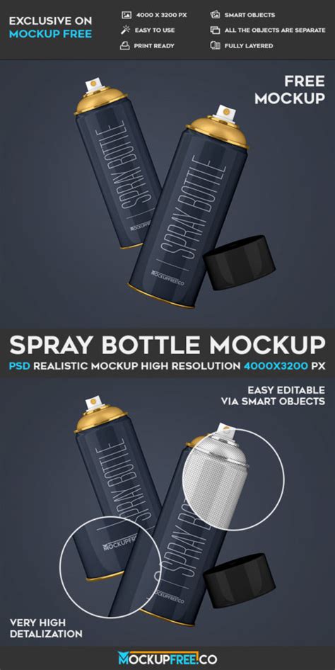 Free Spray Bottle Mockups Graphic Pie