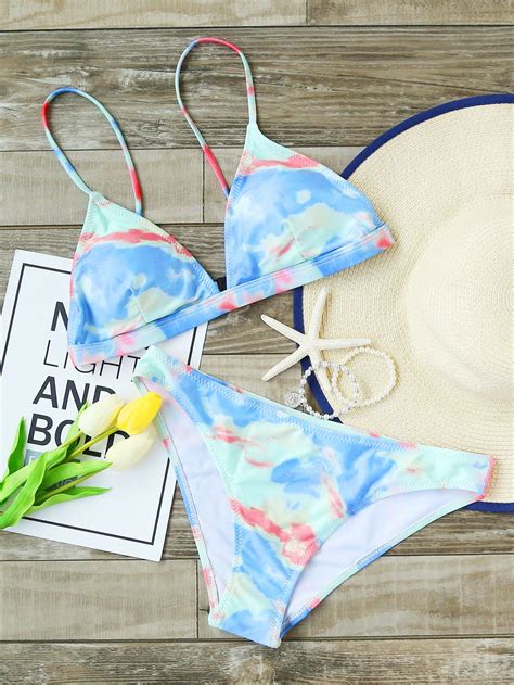 Tie Dye Triangle Bikini Set Bikinis Bathing Suits Cute Bathing Suits