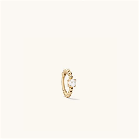 Cartilage Diamond Beaded Mini Hoop Mejuri