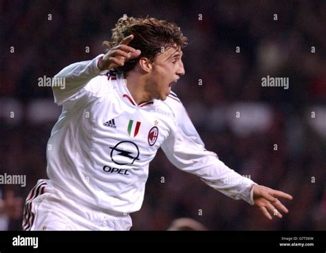 Ac Milans Hernan Crespo Celebrates Scoring Their Winning Goal Stock