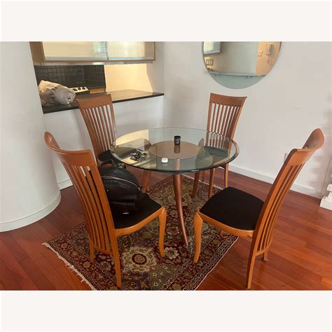 Mid Century Cherry Wood Dining Set Aptdeco