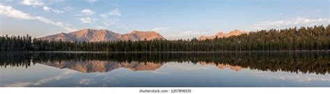 Panoramic Sunrise Reflection On Moraine Lake Stock Photo 1207898335 ...