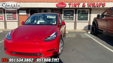 Tesla Model Y With Paint Protection Film And Light Window Tint On The