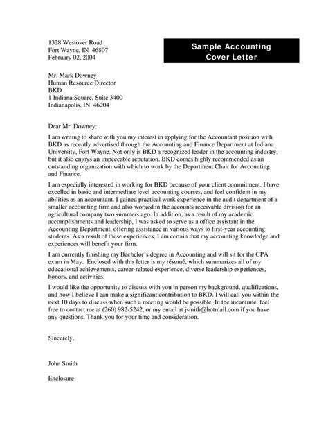 Sample Accounting Cover Letter Template How To Write An Accounting Cover Letter