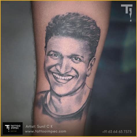 Puneeth Rajkumar Portrait Tattoo By Sunil CK Tattooimpec Mysore