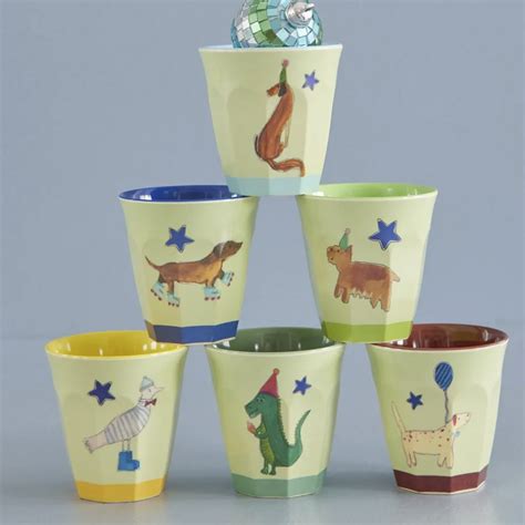 Melamin Becher 6er Set Small Mit Tiermotiv Green Además Design Shop