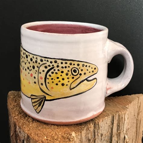 Brown Trout Mug By Cynthia Mcdowell Instagram Earthfiredpottery