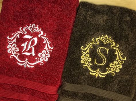 Monogram Bath Towel Monogrammed Bath Towel Set Bath Towel Hand Towel