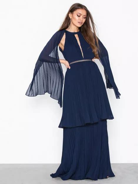 Buy True Decadence Long Sleeve Frill Dress Navy