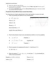 Copy Of Precalculus Honors Module Seven Lesson One Activity Pdf