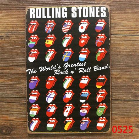 Rolling Stones The World S Greatest Rock Is Roll Band Metal Signs