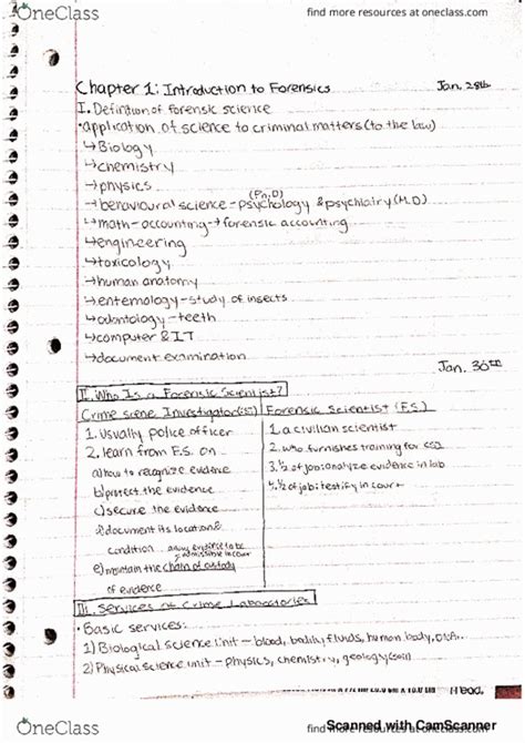 BIOL 102 Lecture 1 Chapter 1 Notes Introduction To Forensic Science