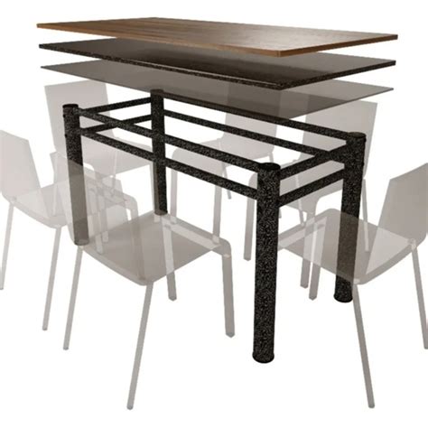 Base Retangular Para Mesa Jantar Vidro Pedra Madeira 1,50mx80 ...