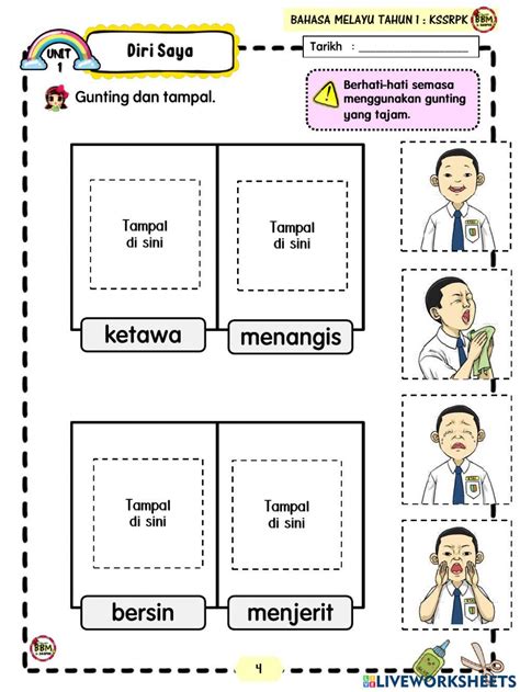 Diri Saya Online Worksheet For Kssrpk 1 Live Worksheets