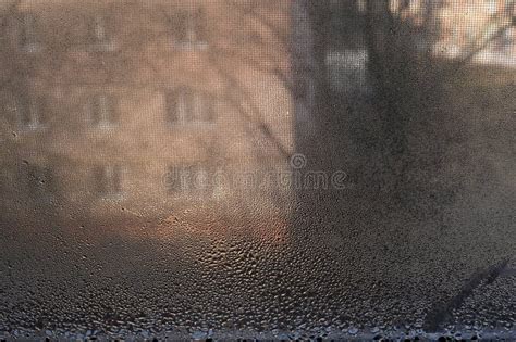 The Window Is Fogged Up Wet Glass Stock Image Image Of Moist