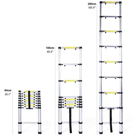 Ft Aluminum Telescopic Extension Ladder En Certified Extendable