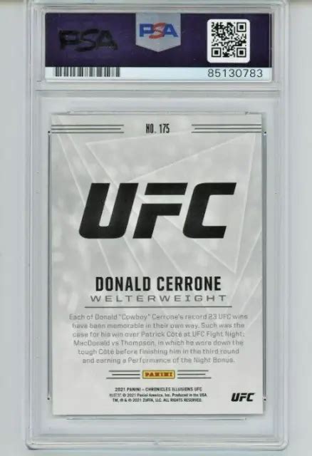 DONALD COWBOY CERRONE AUTO PSA ADN 2021 Chronicles Illusions UFC Signé