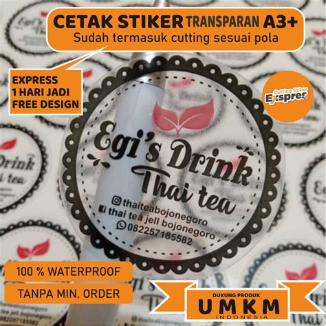 Jual Cetak Stiker Vinyl Transparan Cetak Stiker Label Kemasan