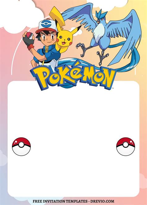 8 Adorable Pokemon Adventure Canva Birthday Invitation Templates