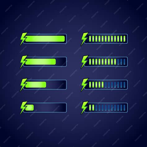 Premium Vector | Set of gui fantasy rpg energy stamina progress bar for