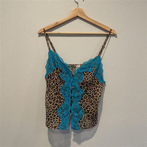 Leopard Print Lace Lingerie Top Adjustable Straps Depop