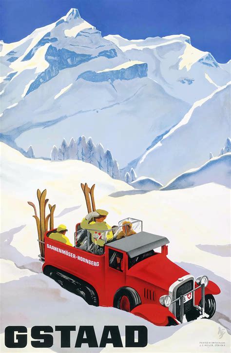 1934 switzerland gstaad travel poster – Artofit