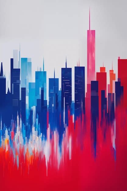 Premium AI Image | Abstract painting of a city landscape