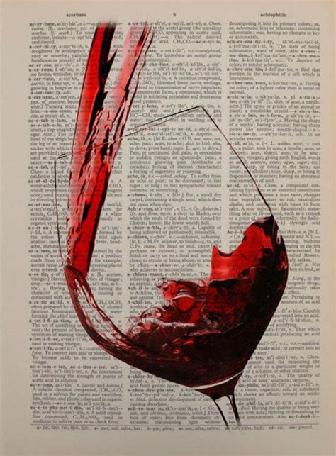 Red Wine Dictionary Art Print Glass Pour Drink Alcohol Etsy Red Wines