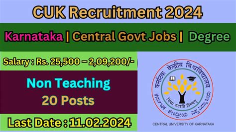 CUK Recruitment 2024 20 Non Teaching Posts Fresher Jobs In Tamil