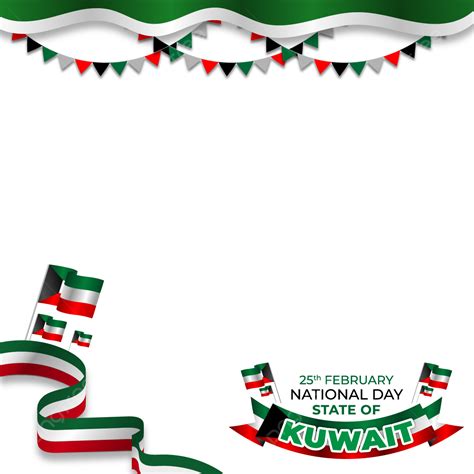 Gambar Pita Dan Bendera Kuwait Hari Kebangsaan Kuwait Perayaan