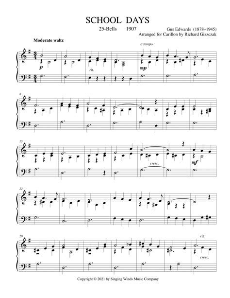 25b School Days Carillon Digital Sheet Music Sheet Music Plus