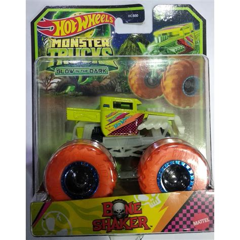 Hot Wheels Monster Trucks Brilha Escuro Bone Shaker Shopee Brasil
