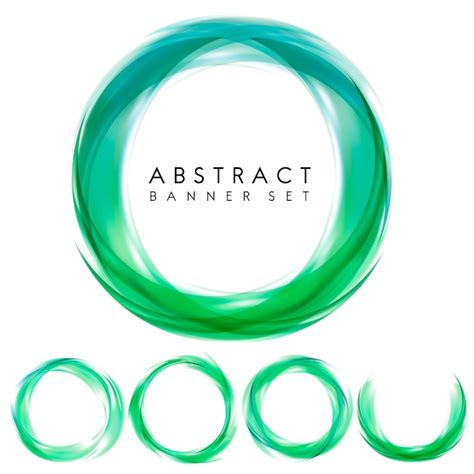 Free Vector | Abstract banner set in green