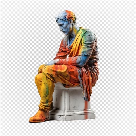 Estatua Del Fil Sofo Griego Antiguo Aislada Sobre Fondo Transparente Ai