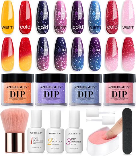 Amazon Azurebeauty Color Changing Dip Powder Nail Kit Starter