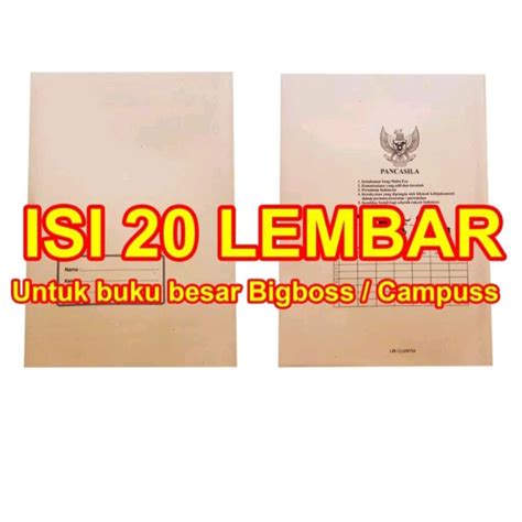 Jual Sampul Buku Coklat Isi Sampul Plastik Tebal Ukuran Kuarto Isi